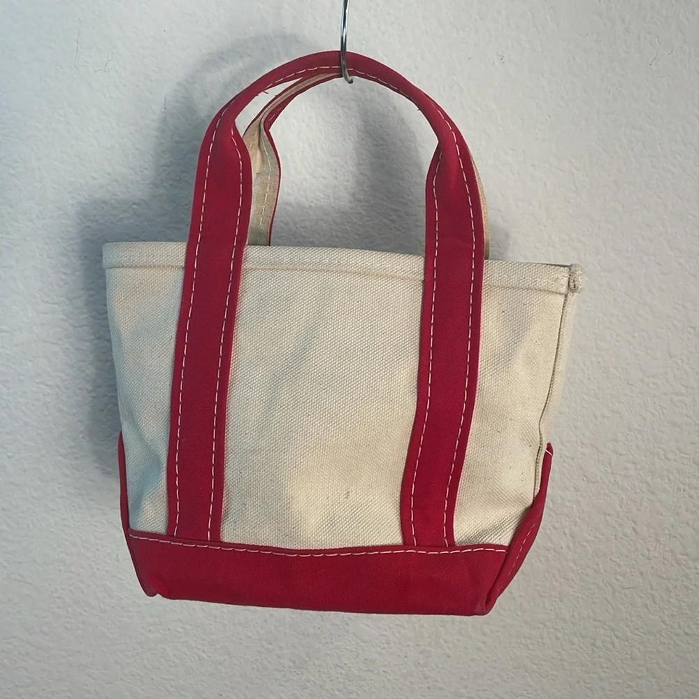 LL Bean 100 Years Anniversary Mini Boat and Tote Bag Red Canvas USA